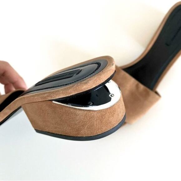 Alexander Wang Lou Suede Slide Sandal in Camel Size EU 38.5 - Picture 5 of 15